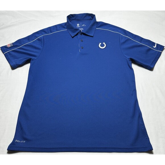 Indianapolis Colts Nike Golf Dri-Fit Polo Shirt On Field Swoosh *READ *SPOTS - Picture 1 of 13